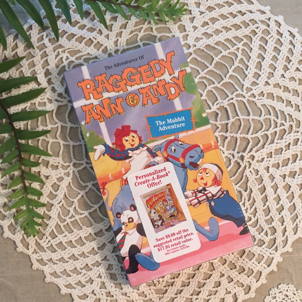 Vintage Sealed Raggedy Ann & Andy Mabbit Adventure VHS 1994 New